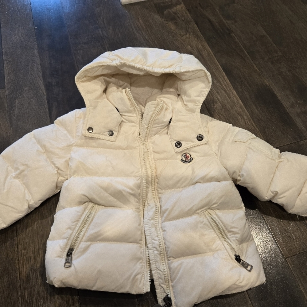 Moncler White Puffer Jacket for 12-18mo